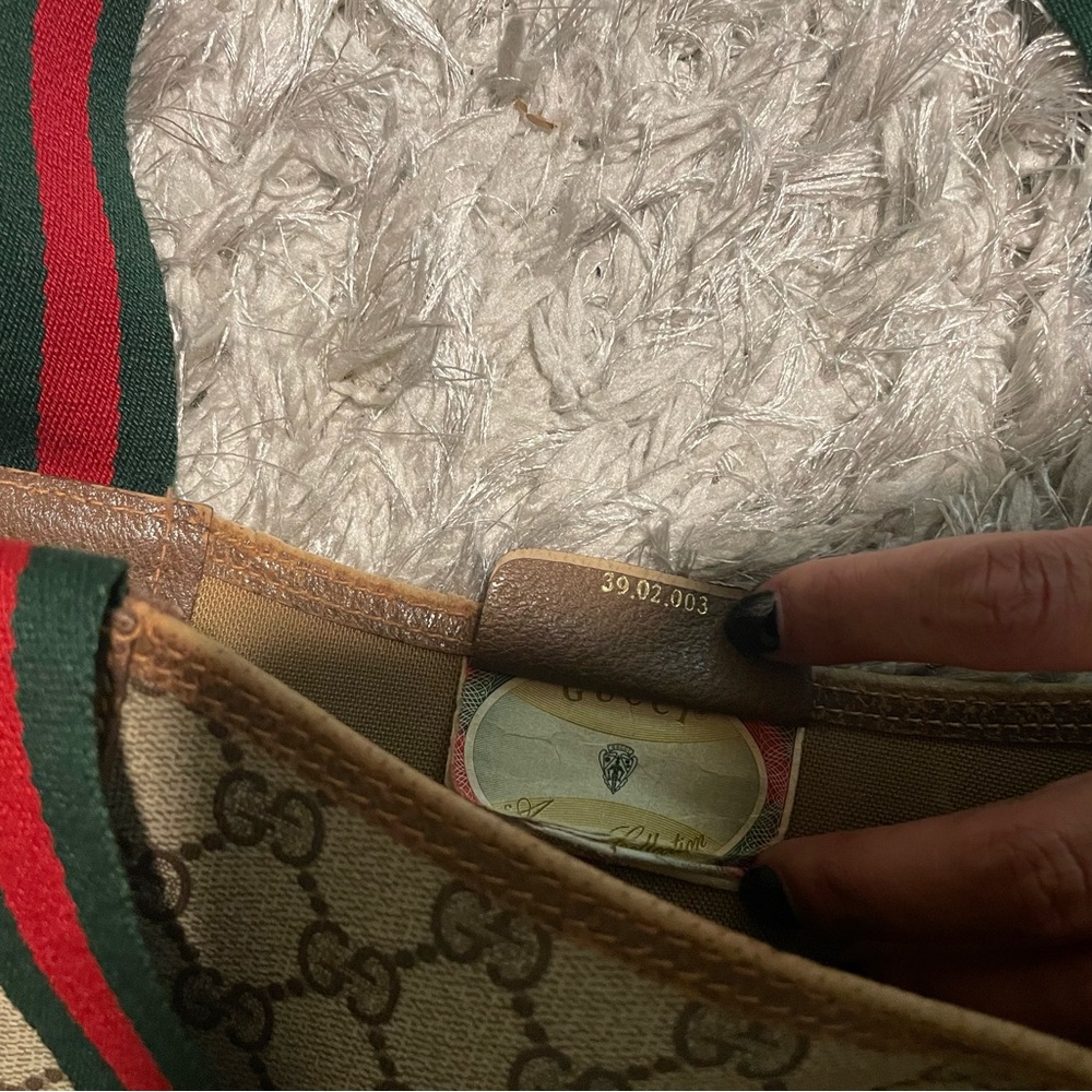 Gucci Beige and Brown Tote Bag with Red and Green Straps - Picture 13 of 16